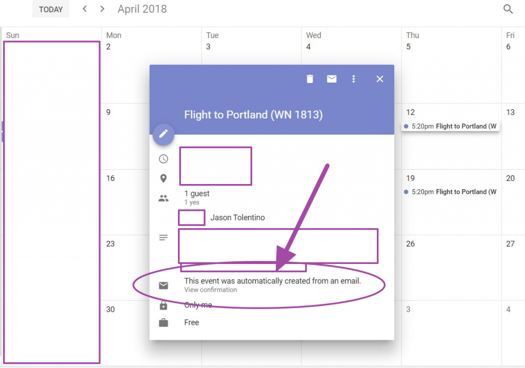 google calendar automatic email