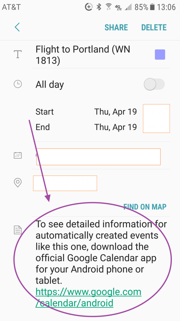 google phone calendar reminder