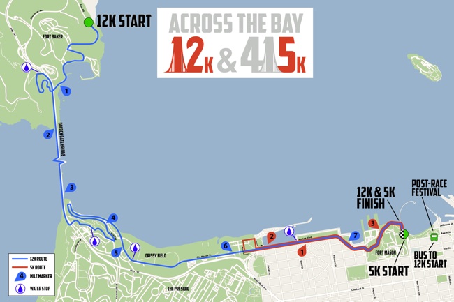 12k Across the Bay Course Map